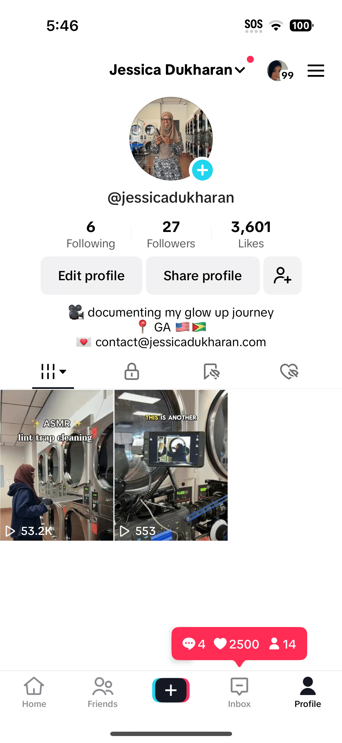Jessica Dukharan TikTok Account February 8, 2025