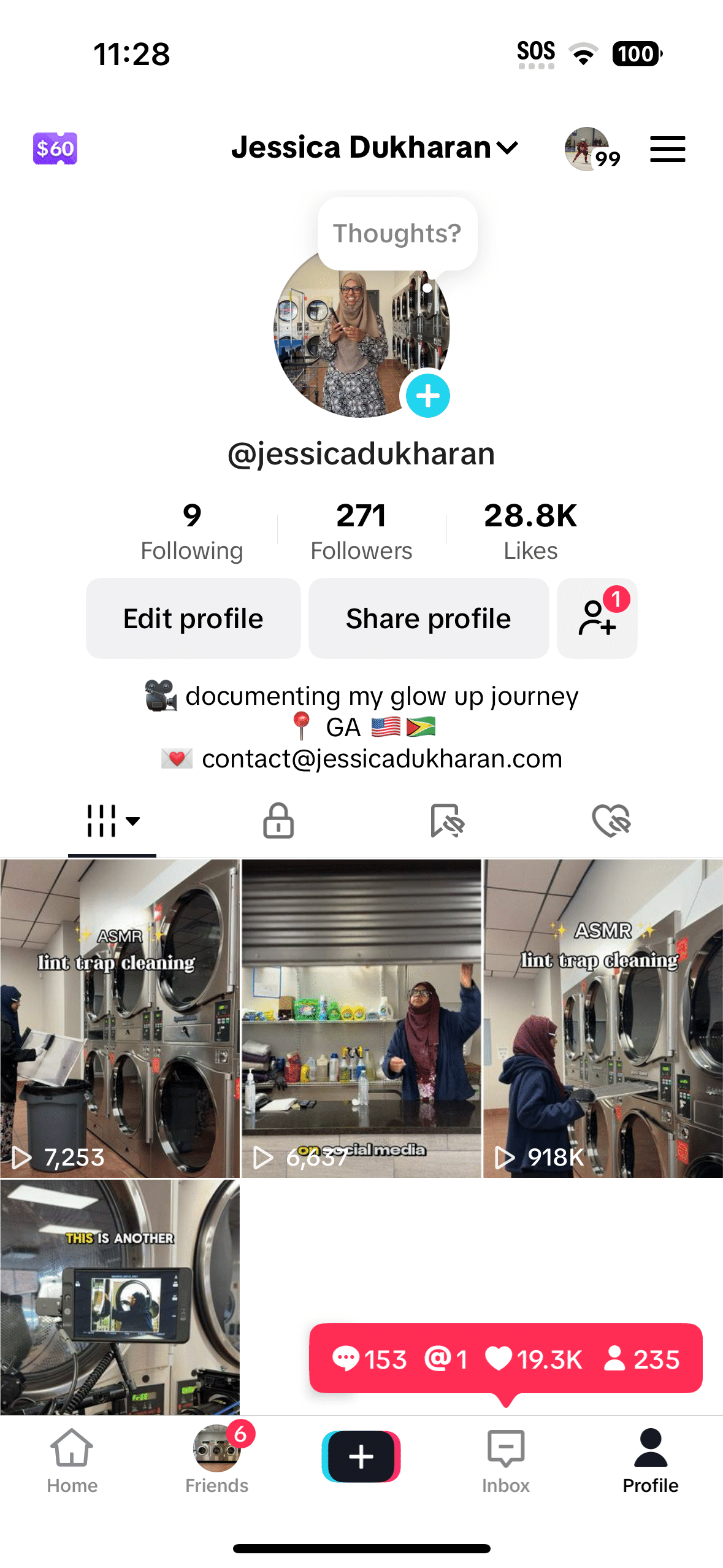 Jessica Dukharan TikTok Account March 15, 2025